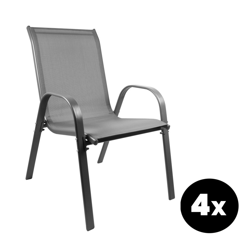 Aga 4x Zahradní židle MR4400GY-4 Šedá