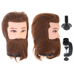 Aga Holičský trénink - hlava s vousy BARBER hnědý