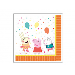 Peppa Pig Papírové ubrousky Prasátko Peppa 33x33cm 16 ks