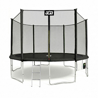 Aga SPORT PRO Trampolína 430 cm Černá + ochranná síť  + žebřík + kapsa na obuv