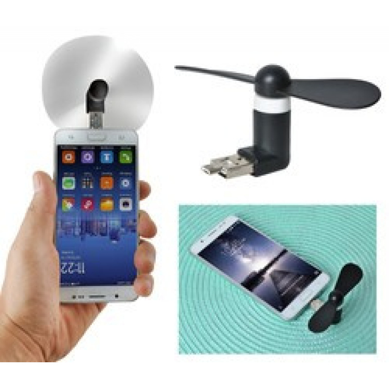 Mini větráček microUSB černá ISO 5770