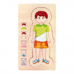 Small Foot Dřevěné hračky puzzle anatomie Tim 2DZ168 - II. JAKOST