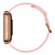 Garett GRC STYLE Chytré hodinky Zlaté s růžovým silikonovým řemínkem
