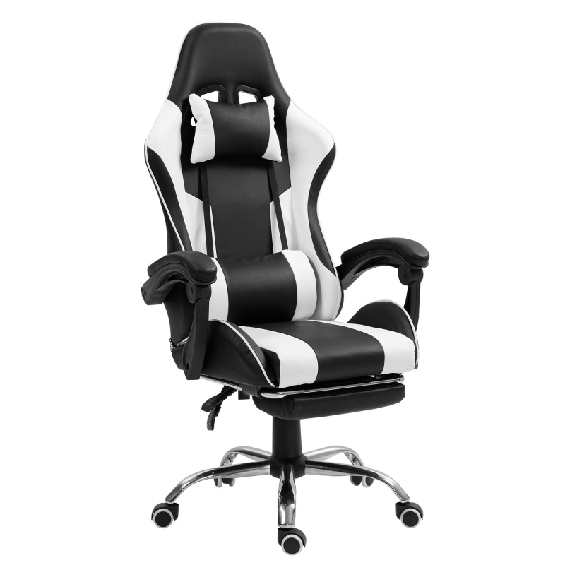 Aga Herní židle s opěrkou pro nohy DS5011 Bílá